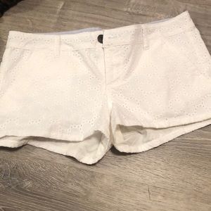 SO White Eyelet Shortie Shorts - Size 9